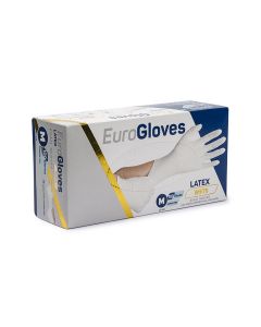 Eurogloves handschoenen latex poedervrij  Small wit 100 stuks