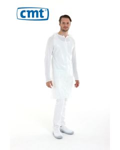 CMT PE schort, wit, geruwd, 125 x 80 cm, 25 my, 100 st/zak