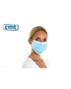 CMT pp non woven mondmasker 3-laags, blauw, 50st/dispenser